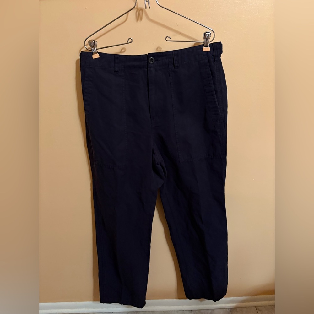 Alex Mill navy wide leg linen blend pants